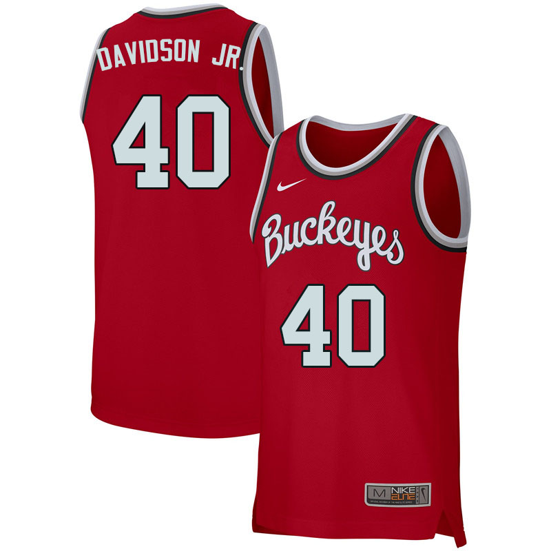Men #40 Jansen Davidson Jr. Ohio State Buckeyes College Basketball Jerseys Sale-Retro Scarlet